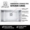 Anzzi Vanguard Undermount 30" Kitchen Sink in Brushed Satin K-AZ3018-1AS